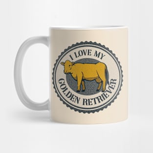 Golden Retriever Cow Funny T-shirt by Tobe Fonseca Mug